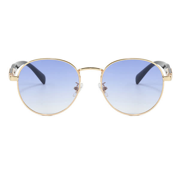 Spykay™ SG60714 Retro-Vintage Round Frame Metal Temples Sunglasses