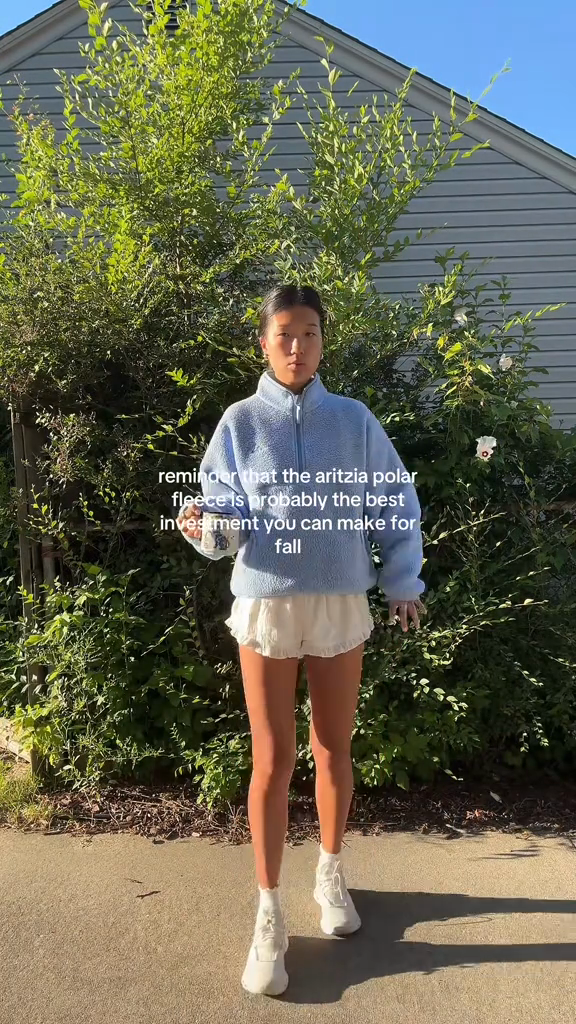 Light Blue Fleece Quarter - Zip Pullover