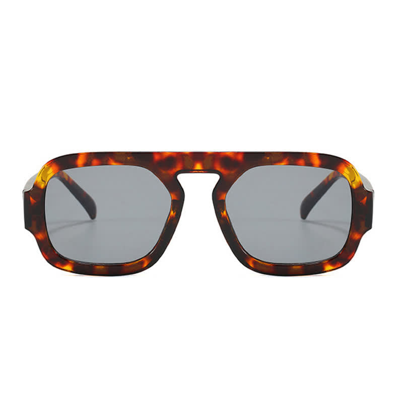 Spykay™ SG60722 Square Frame Leopard Print Cycling Aviator Sunglasses