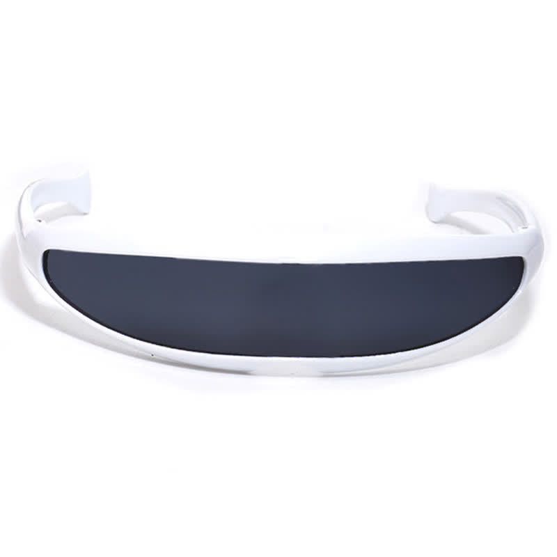 Spykay™ SG61011 One-piece Color Mirror Lens Monolens Cyclops Robotic Futuristic Narrow Y2K Punk Sunglasses