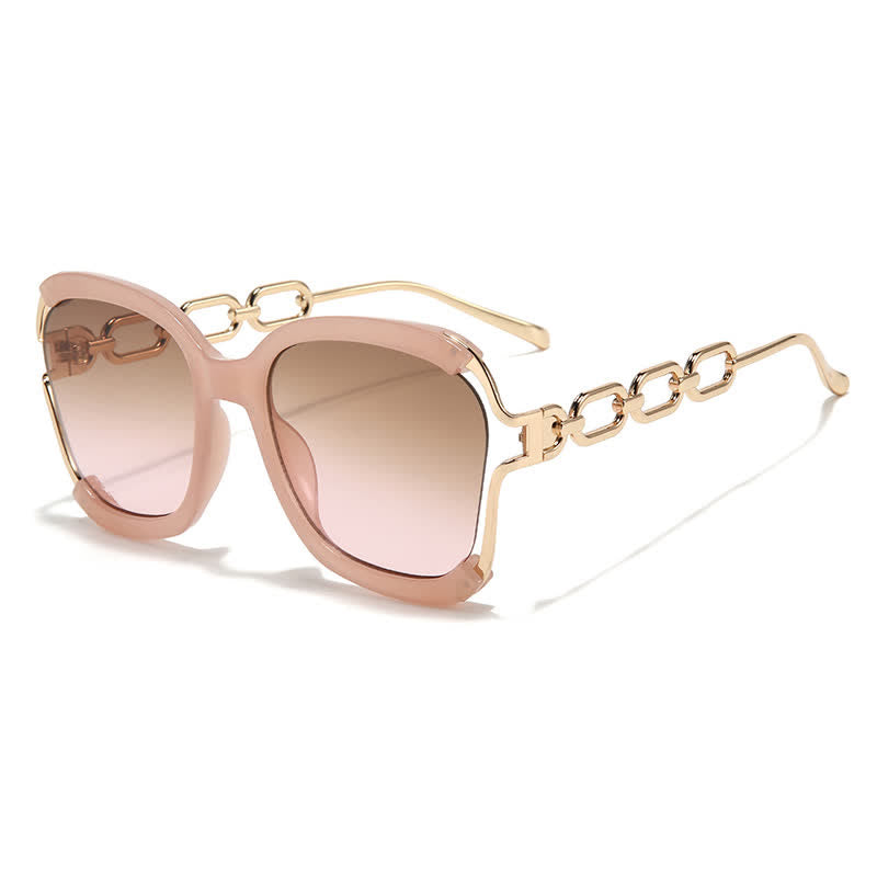 Spykay™ SG60860 Fashion Square Chain Temples Oversized Sunglasses