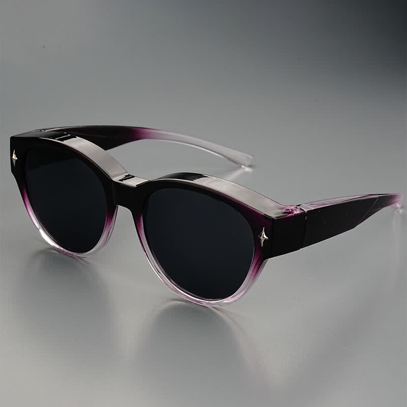 Spykay™ SG61035 Fit Over Glasses Cat-Eye Star Decor Polarized Sunglasses