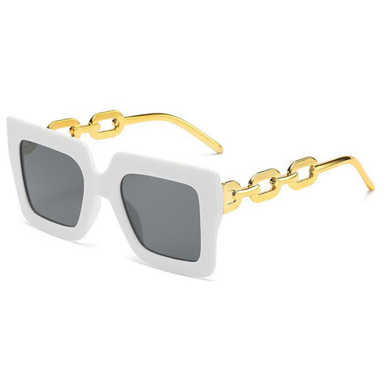 Spykay™ SG60931 Square Oversized Frame Chain Temples Hipster Sunglasses