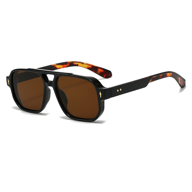 Spykay™ SG61003 Square Frame Double Bridges Vintage Arrow Sunglasses