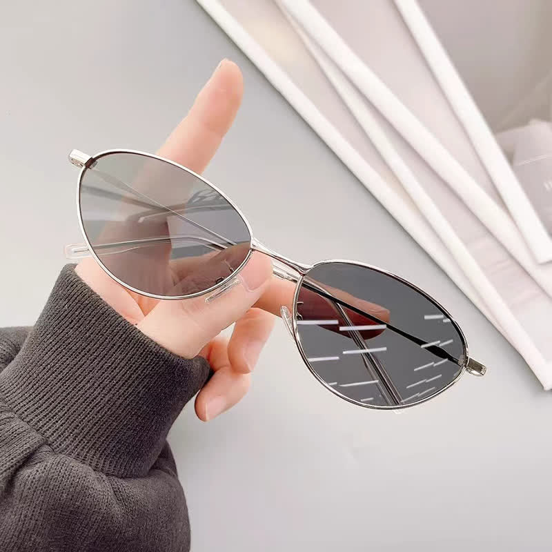 Spykay™ SG60770 Titanium Oval Frame Polarized Lightweight Sunglasses with Nylon Lenses