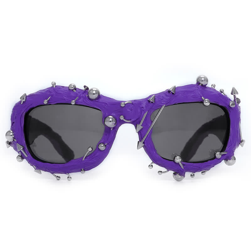Spykay™ SG60924 CyberPunk Style Irregular Shaped Rivet Decor Sunglasses for Party