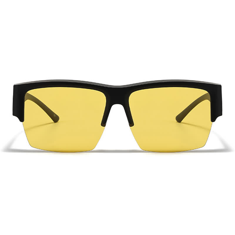 Spykay™ SG60954 Semi-Rimless Polarized Square Driving Sunglasses Fit Over Glasses for Women Men