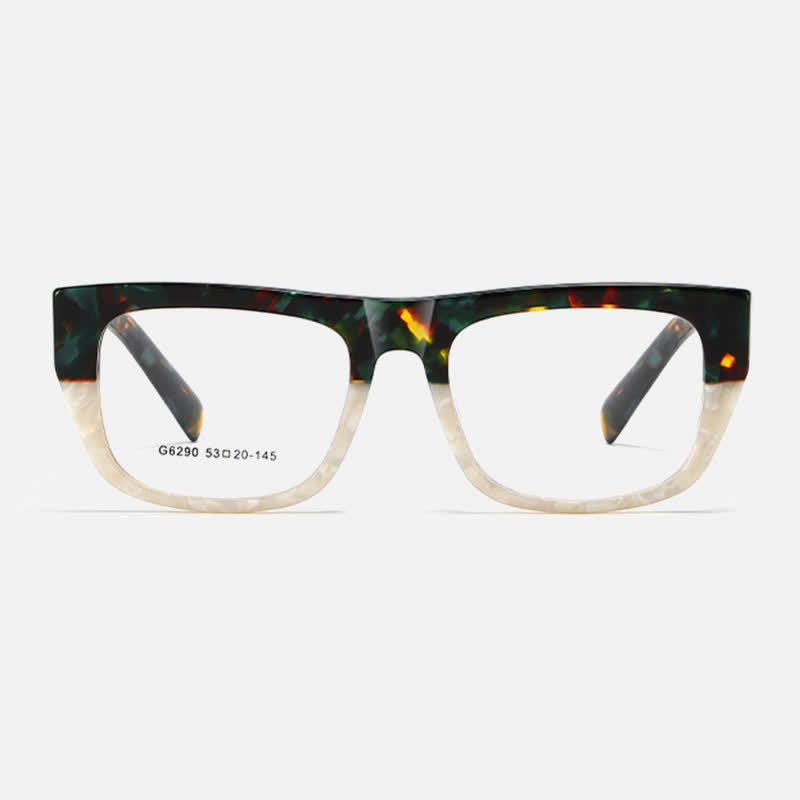 Spykay™ EG26818 Tortoise Shell Pattern Flat Top Square Frame Anti-blue Light Glasses