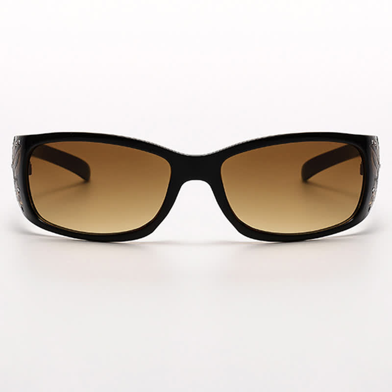 Spykay™ SG60871 Trendy Oval Frame Laser Pattern Rhinestones Decor Sunglasses