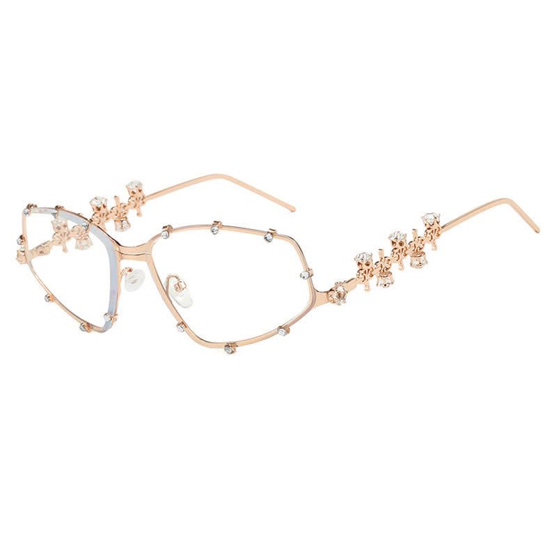 Spykay™ EG26751 Rhinestone Decor Geometric Frame Hipster Y2K Glasses