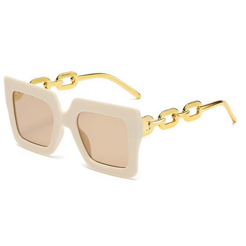 Spykay™ SG60931 Square Oversized Frame Chain Temples Hipster Sunglasses