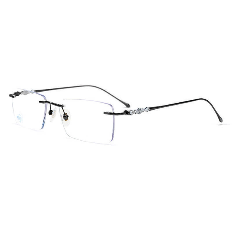 Spykay™ EG26918 Unsiex Retro Rectangle Titanium Frame Anti-blue Light Rimless Glasses