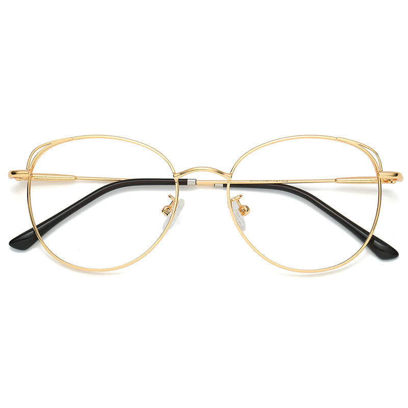 Spykay™ EG26840 Fashion Cat-Eye Metal Oval Frame Anti-blue Light Glasses