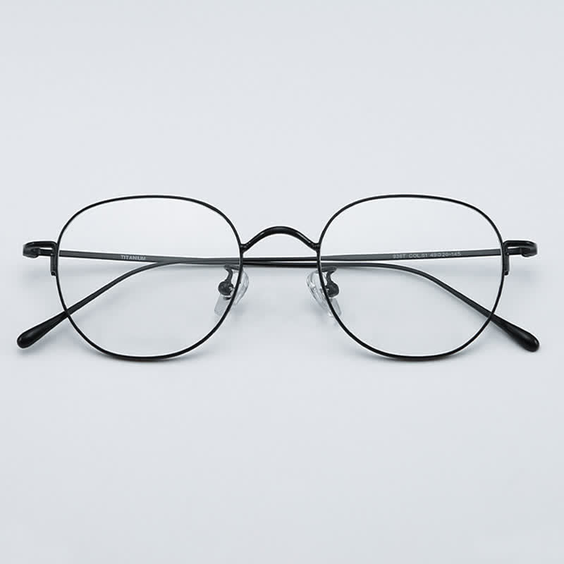 Spykay™ EG26855 Round Titanium Frame Anti-blue Light Simple Glasses