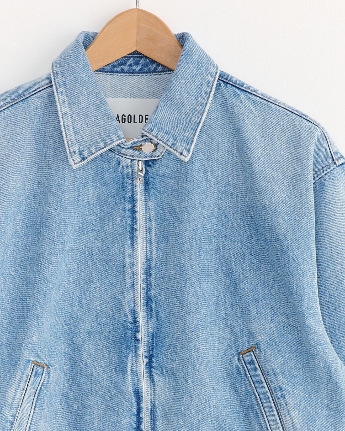 Light Blue Denim Bomber Jacket