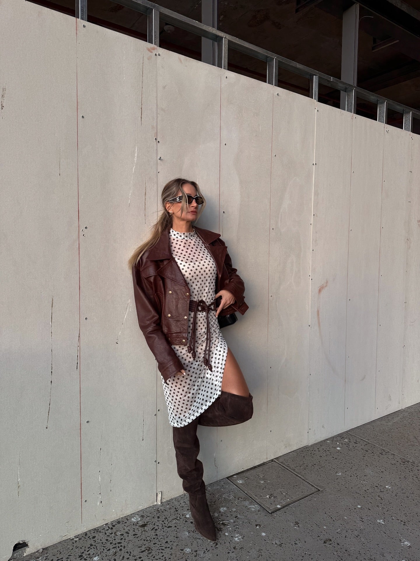 Brown Faux Leather Moto Jacket
