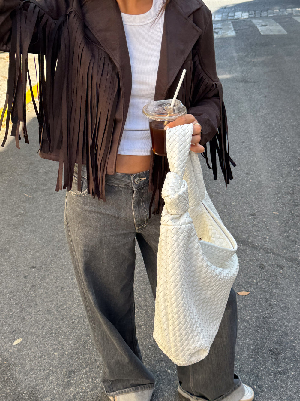Brown Fringe Suede Jacket