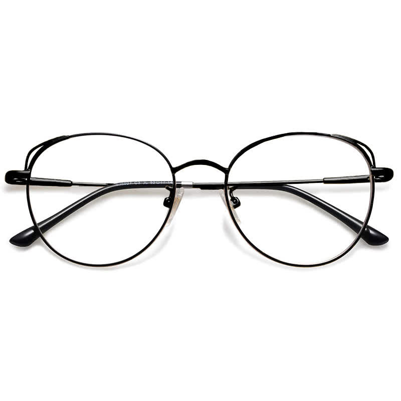 Spykay™ EG26840 Fashion Cat-Eye Metal Oval Frame Anti-blue Light Glasses