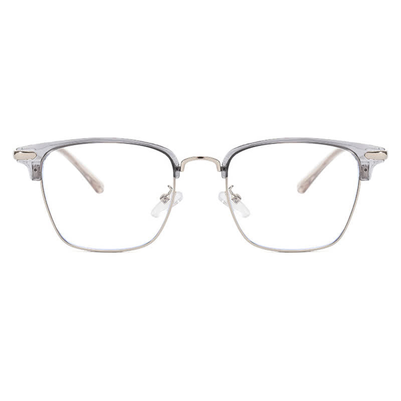 Spykay™ EG26833 Semi-Rimless Retro Square Frame Anti-blue Light Browline Glasses