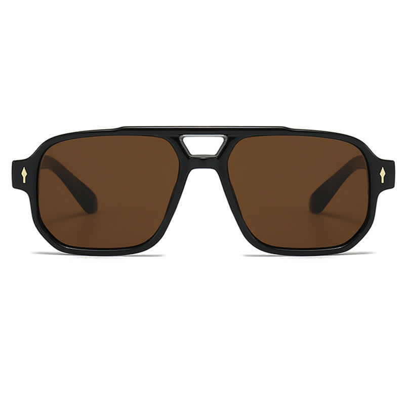 Spykay™ SG61003 Square Frame Double Bridges Vintage Arrow Sunglasses