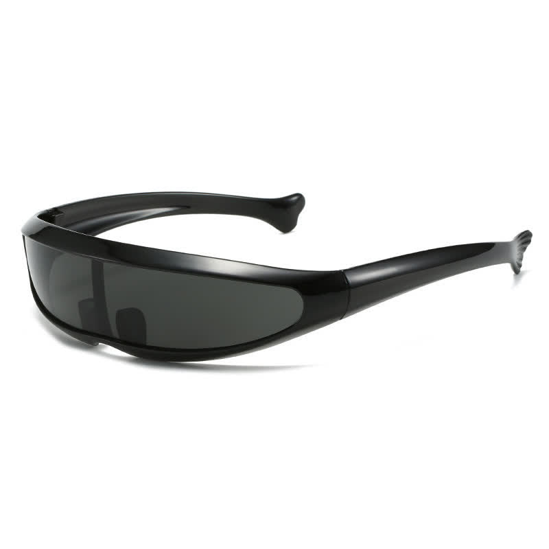 Spykay™ SG61011 One-piece Color Mirror Lens Monolens Cyclops Robotic Futuristic Narrow Y2K Punk Sunglasses
