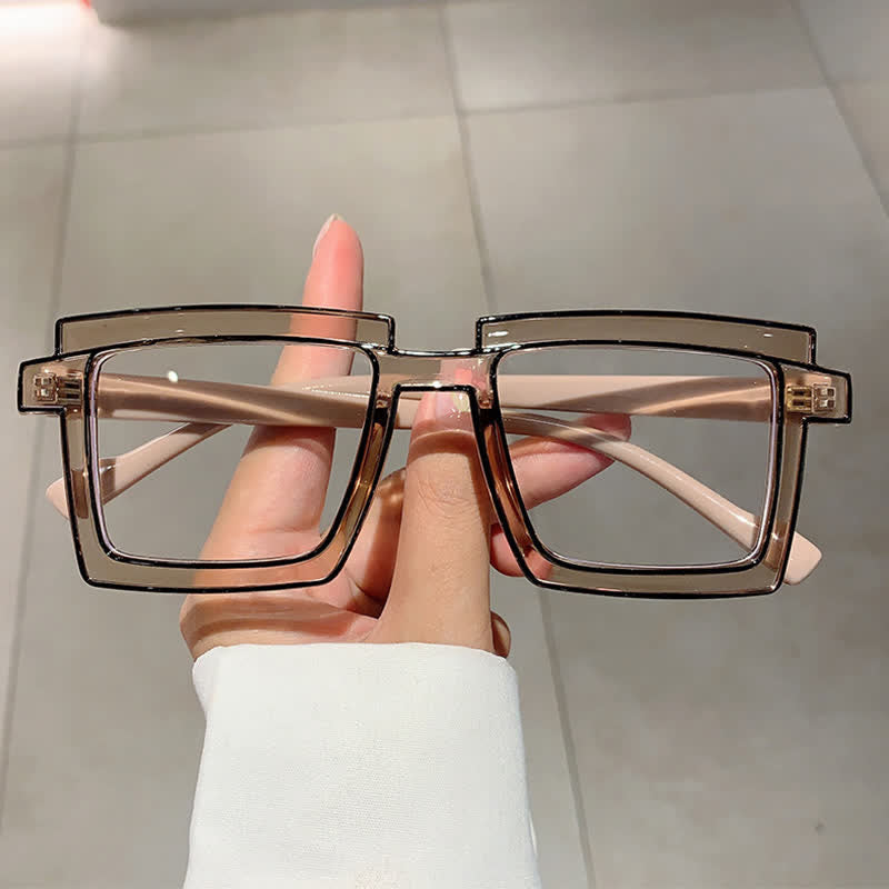 Spykay™ EG26813 Fluorescent Colorblock Square Frame Anti-blue Light Glasses