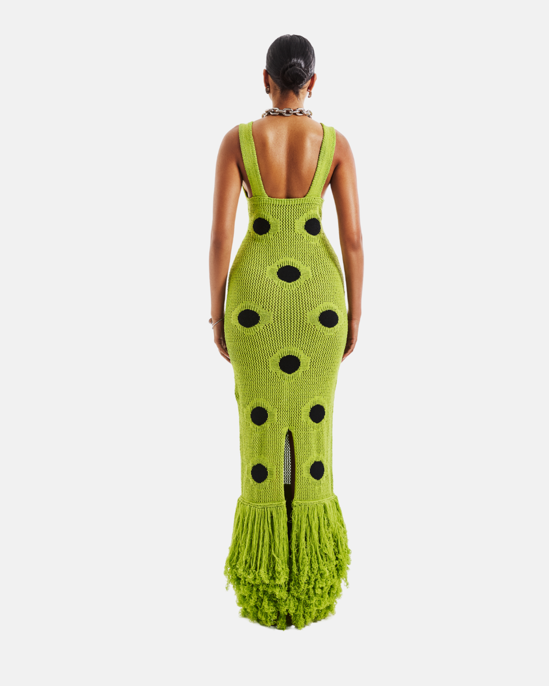 Polka - dot Crochet Maxi Dress