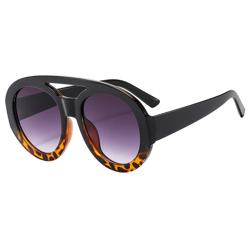 Spykay™ SG60741 Round Frame Double Bridges Oversized Aviator Sunglasses
