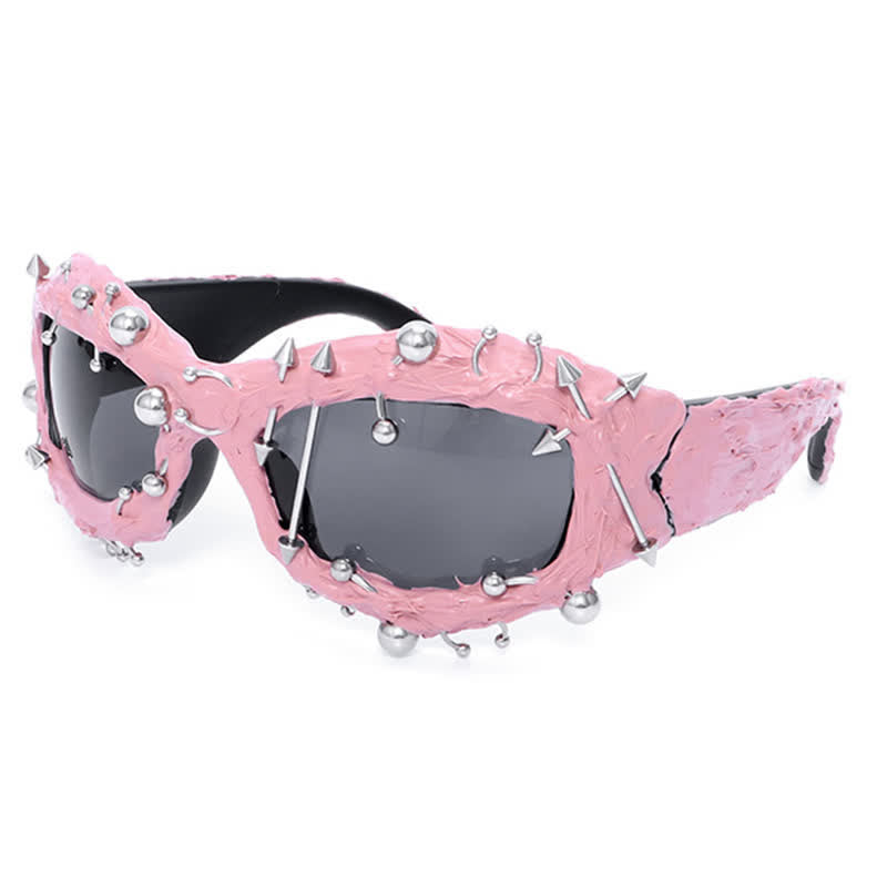 Spykay™ SG60924 CyberPunk Style Irregular Shaped Rivet Decor Sunglasses for Party