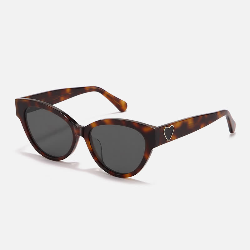 Spykay™ SG60822 Hipster Heart Temples Cat-Eye Polarized Sunglasses