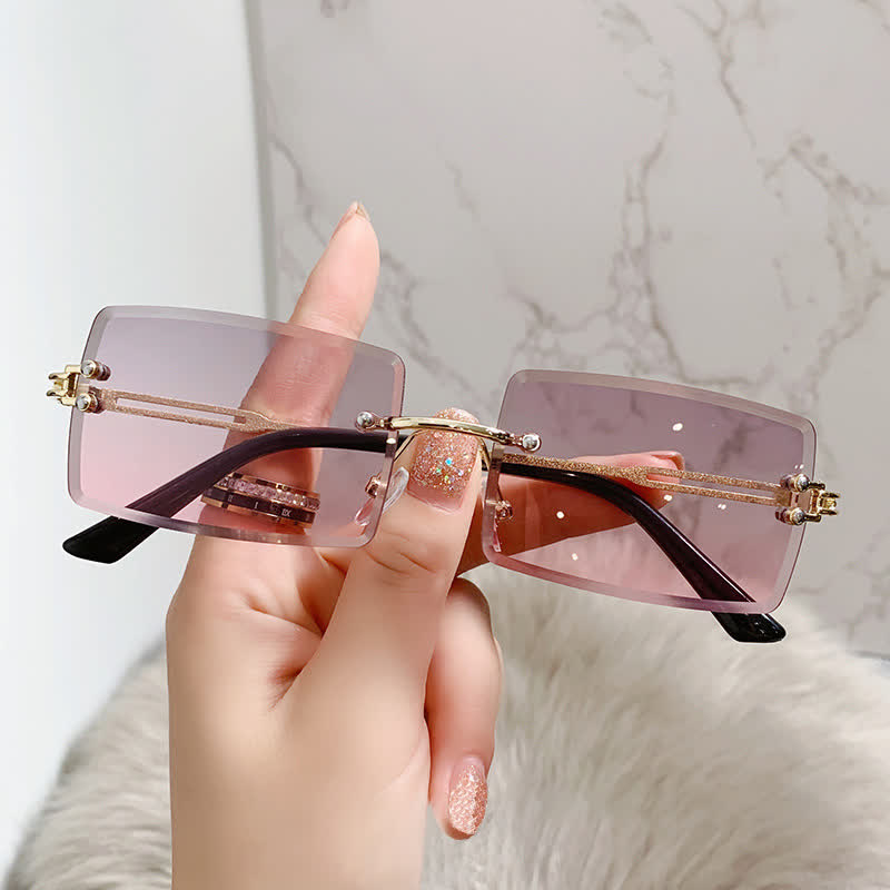 Spykay™ SG60744 Rimless Rectangle Frame Fashion Sunglasses