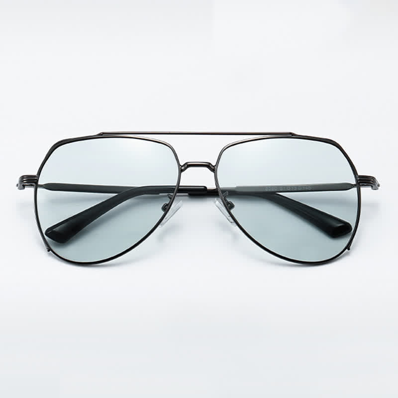 Spykay™ SG60941 Polarized Photochromic Double Bridges Aviator Sunglasses for Driving
