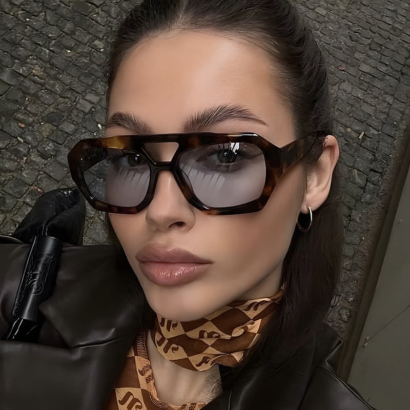 Spykay™ SG1024 Unique Double Bar Irregular Personality Retro Sunglasses