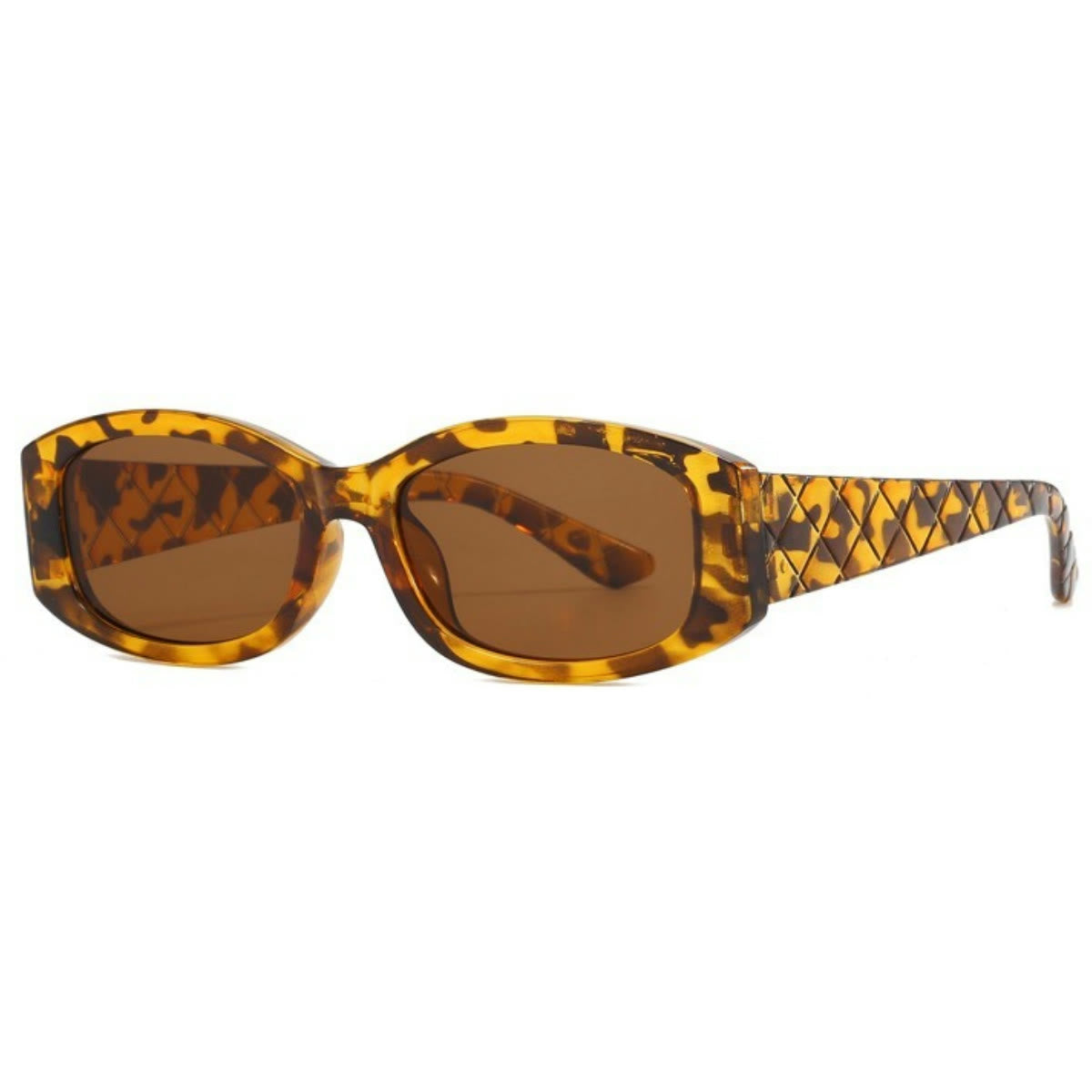 Spykay™ SG1010 Oval Frame Rhombic Temples Sunglasses