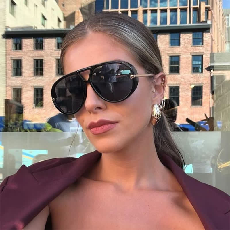 Spykay™ SG60673 Double Bridges Metal Temples Aviator Sunglasses