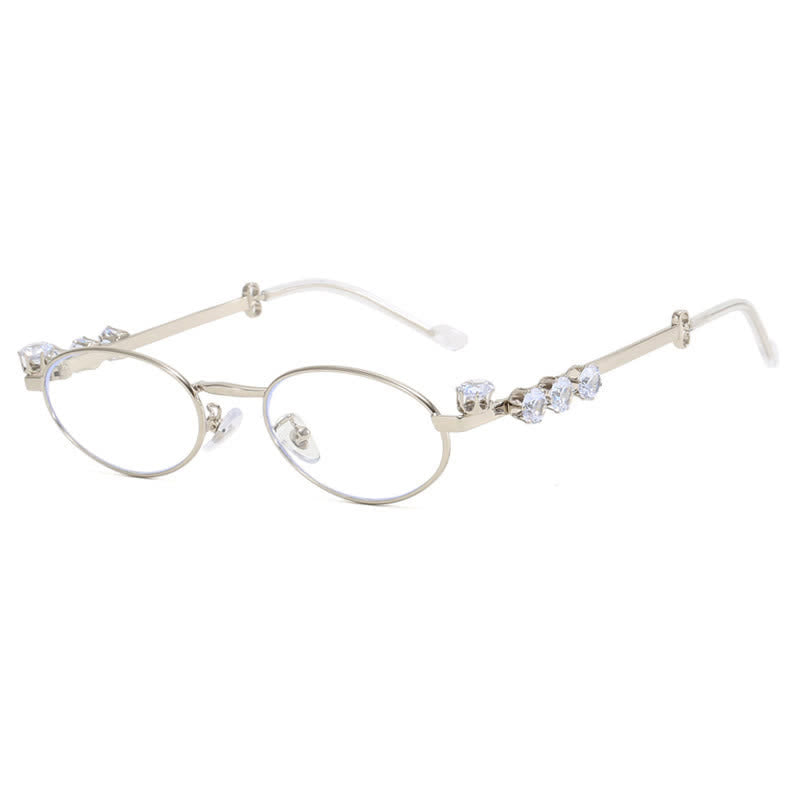 Spykay™ EG26671 Anti-blue Light Oval Frames Rhinestone-Embellished Eyeglasses
