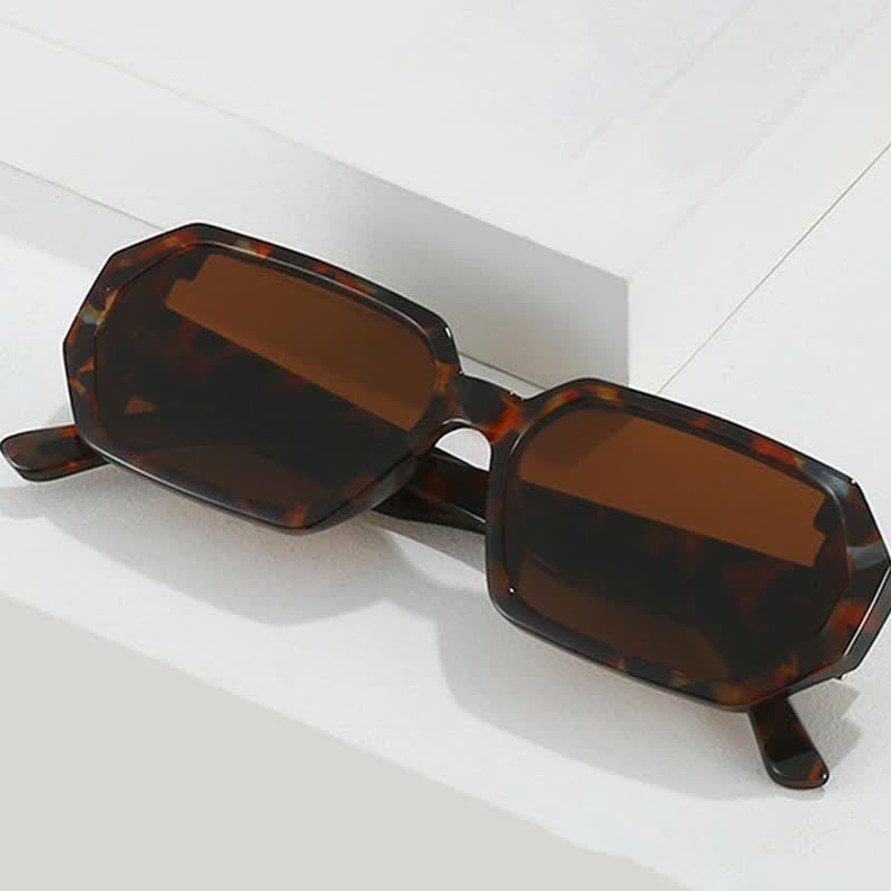 Spykay™ SG60689 Unisex Leopard Pattern Geometric Frame Sunglasses