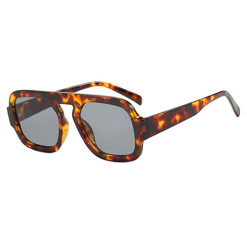 Spykay™ SG60722 Square Frame Leopard Print Cycling Aviator Sunglasses