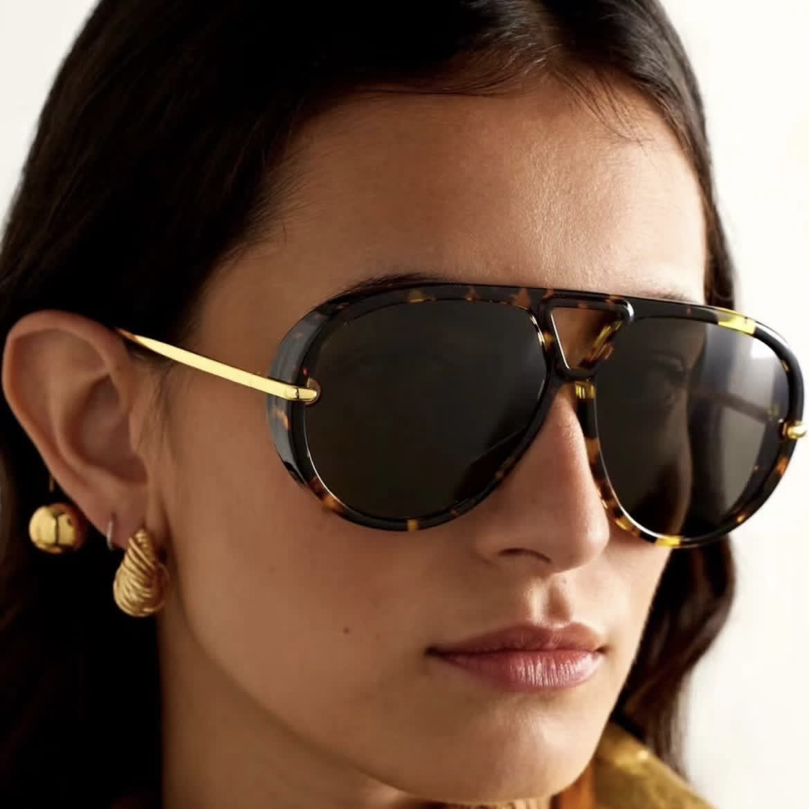 Spykay™ SG60673 Double Bridges Metal Temples Aviator Sunglasses