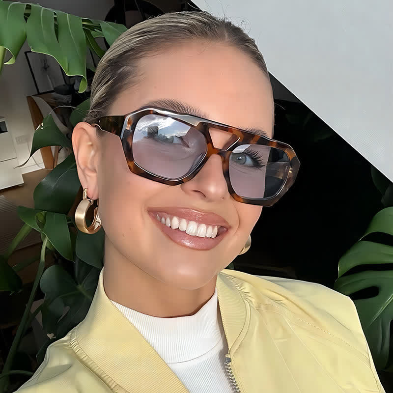 Spykay™ SG1024 Unique Double Bar Irregular Personality Retro Sunglasses