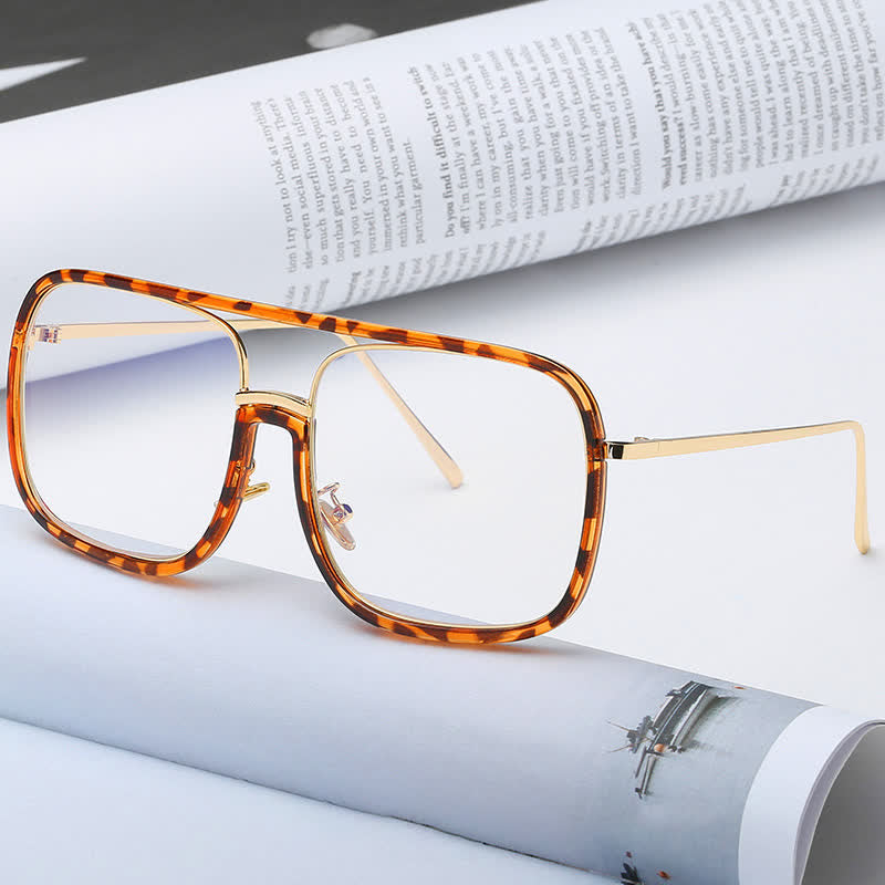 Spykay™ EG26683 Anti-blue Light Flat Top Square Frame Double Bridges Glasses