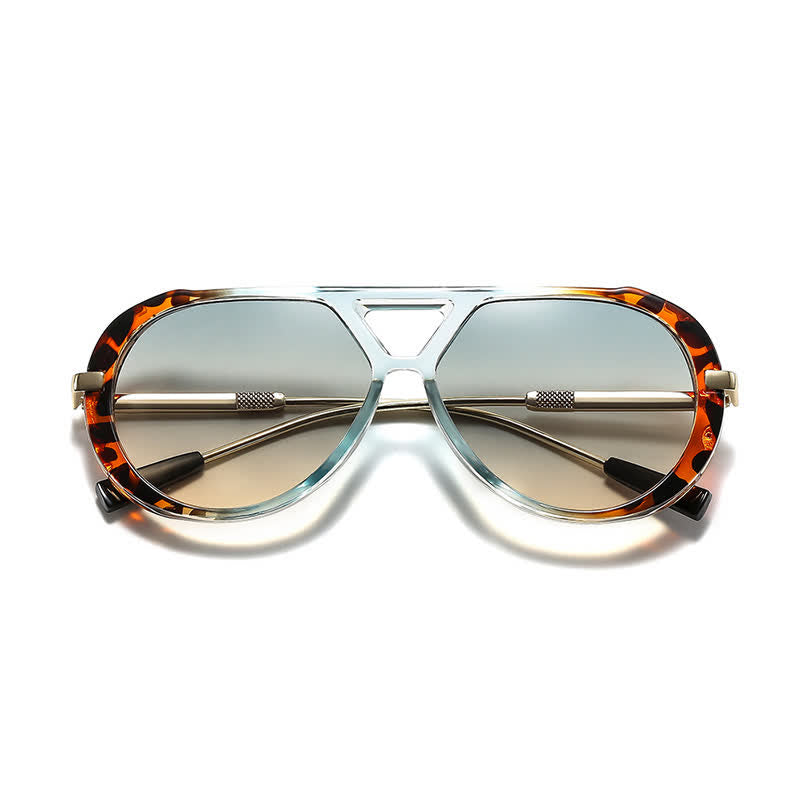 Spykay™ SG60737 Double Bridges Tortoiseshell Oval Frame Sunglasses