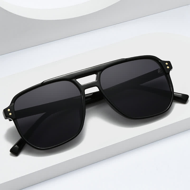 Spykay™ SG60738 Double Bridges Square Frame Classic Sunglasses