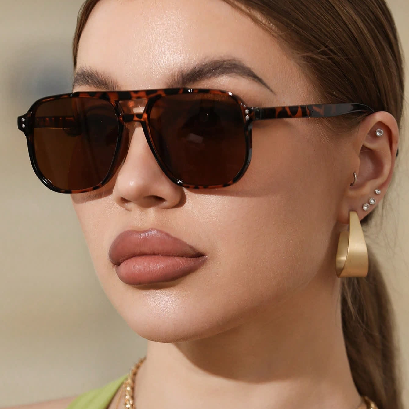 Spykay™ SG60735 Vintage Double Bridges Tinted Aviator Sunglasses