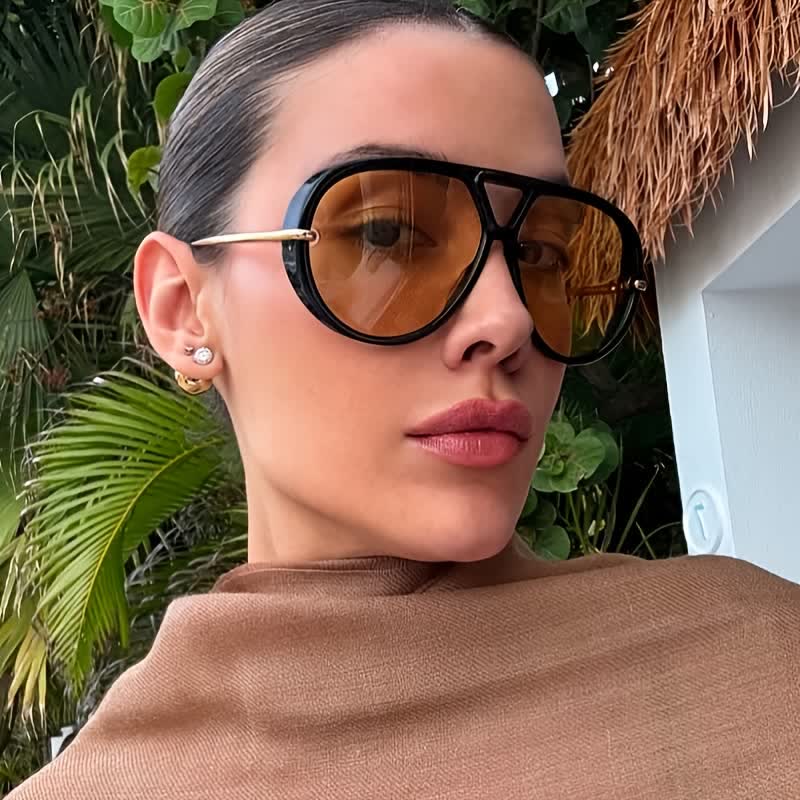Spykay™ SG60673 Double Bridges Metal Temples Aviator Sunglasses