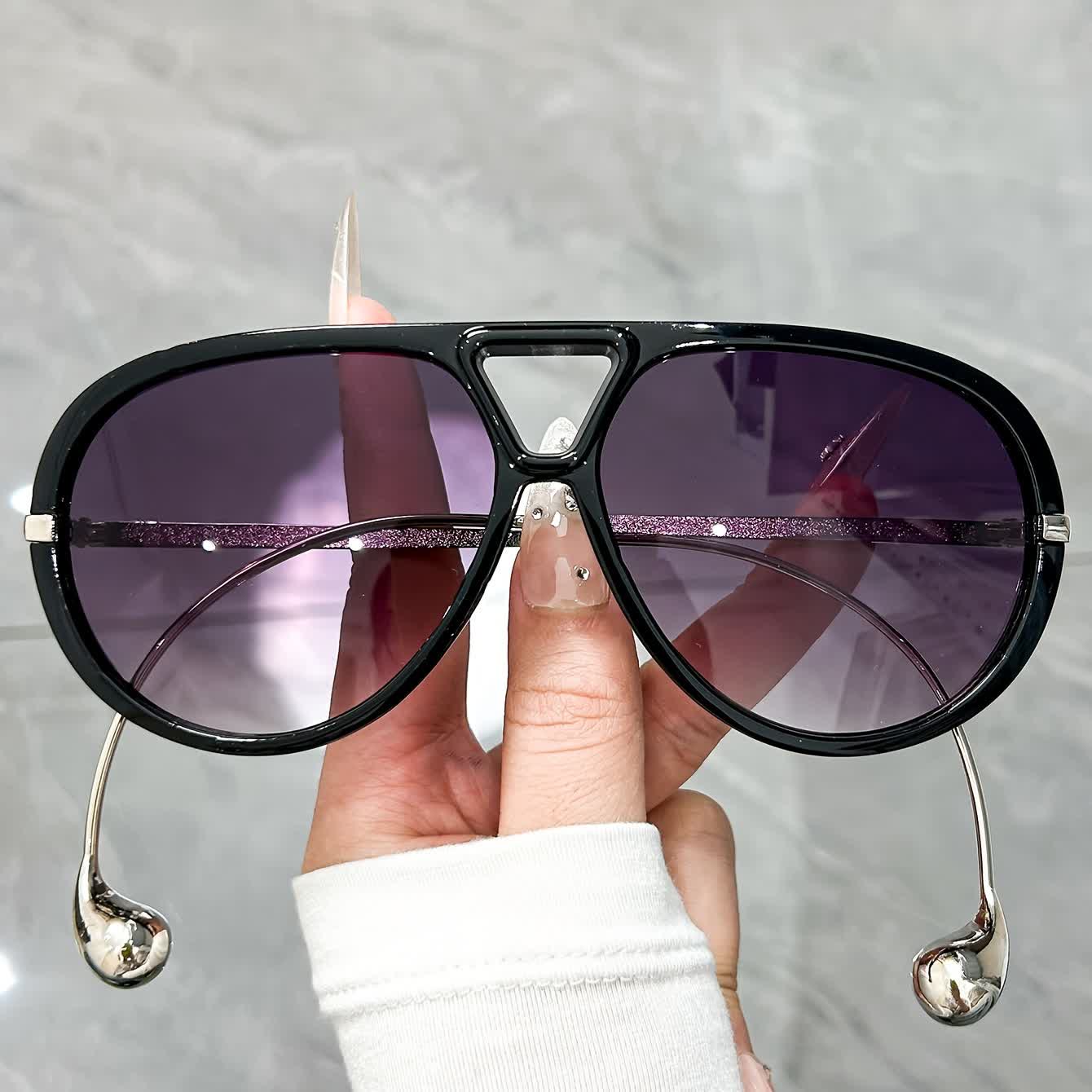 Spykay™ SG60673 Double Bridges Metal Temples Aviator Sunglasses