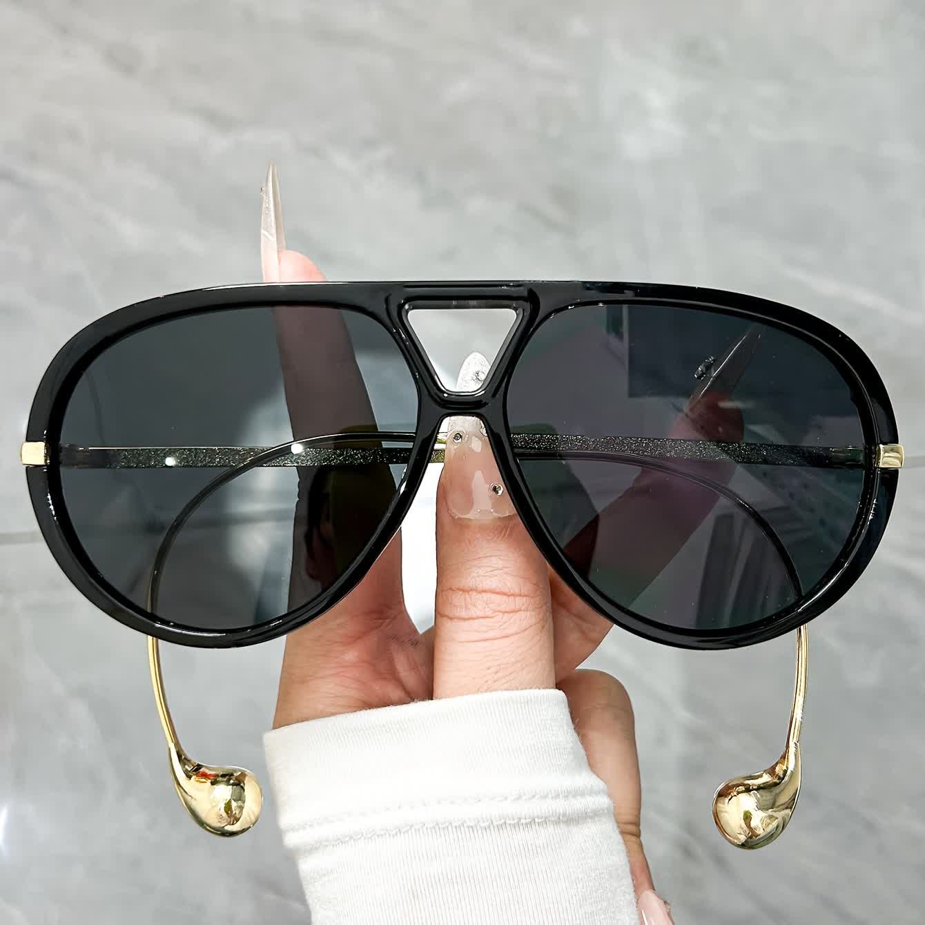 Spykay™ SG60673 Double Bridges Metal Temples Aviator Sunglasses
