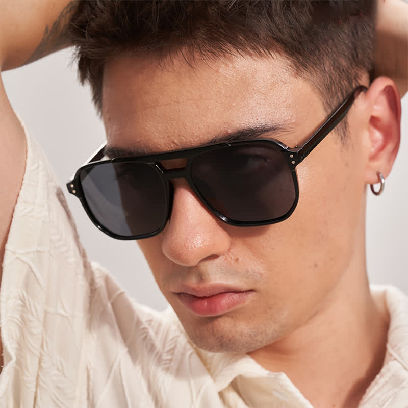 Spykay™ SG60738 Double Bridges Square Frame Classic Sunglasses