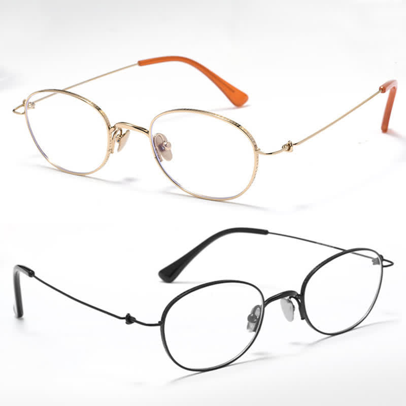 Spykay™ EG26696 Titanium Oval Frame Anti-blue Light Lightweight Glasses