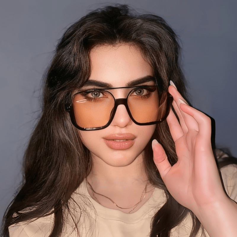 Spykay™ SG60691 Unisex Double Bridges Square Frame Semi-Rimless Sunglasses